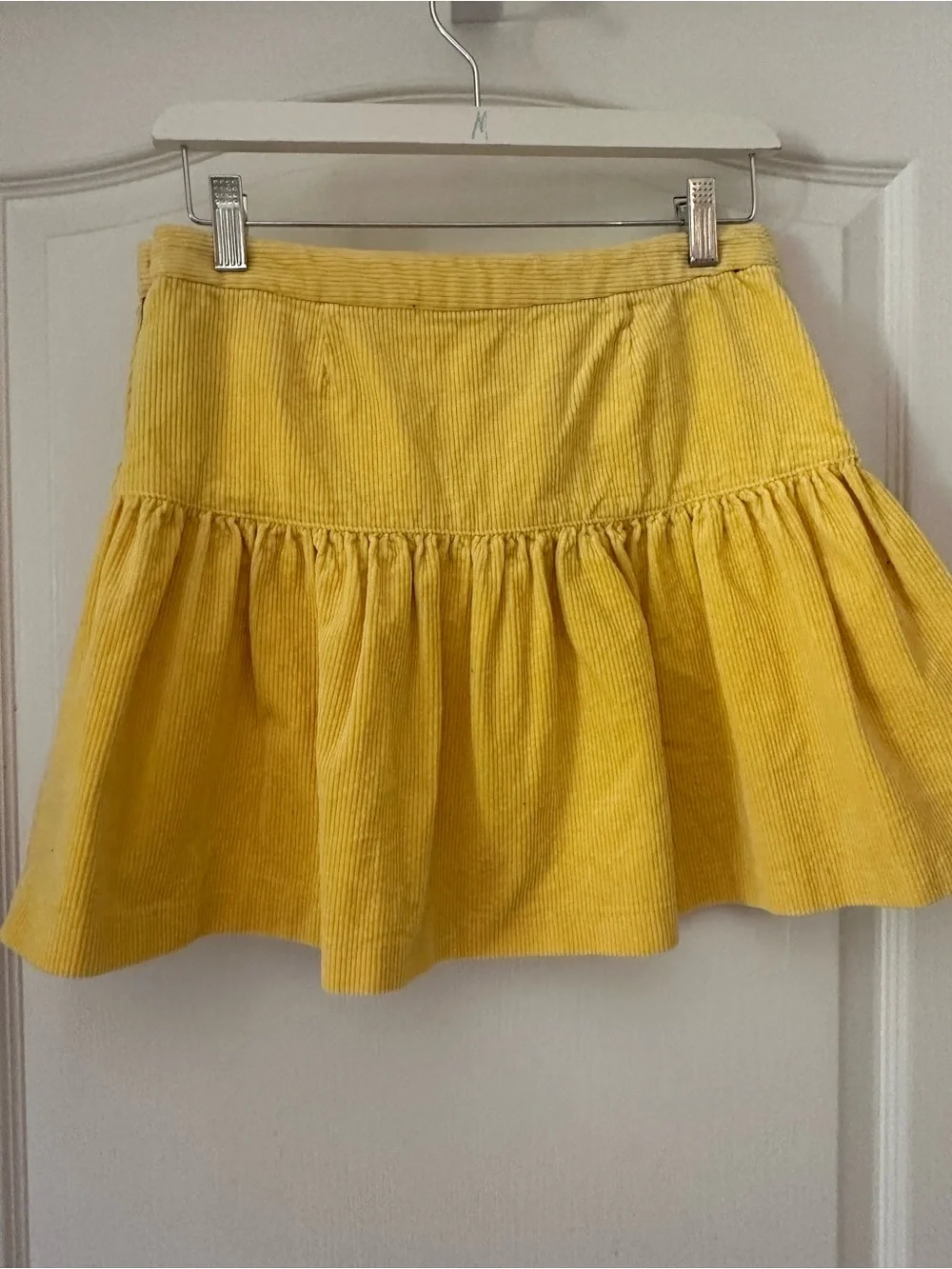 Ralph Lauren Bright Yellow Corduroy Tiered Kids Mini Skirt
